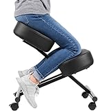 DRAGONN DN-CH-K01B Silla de Rodillas, Malla de Metal, Black, 26.2D x 18.7W x 8H in
