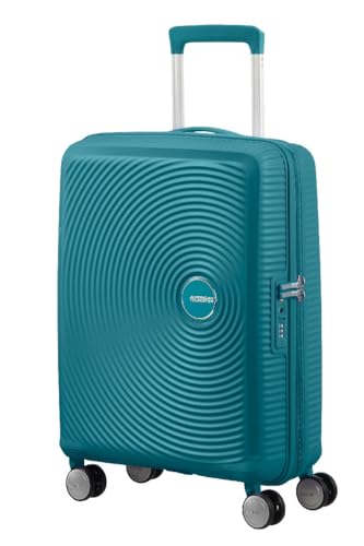 American Tourister Soundbox - Equipaje de mano ampliable Spinner S, 55 cm, 41 L, Verde (Verde Jade)