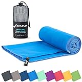 Toallas de mano de microfibra en todos los tamaños y varios colores. Pequeña, ligera y ultra absorbente. La toalla de mano perfecta para hacer deporte, viajar, como toalla de baño de microfibra, toalla de playa XXL, o para la sauna, microfibra, azul, 30x50cm - 2 Stück
