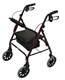 Patterson Medical Andador ligero de aluminio con ruedas, color Rojo