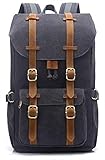 EverVanz - Mochila de lona de gran tamaño, para trabajo, viajes o escuela, para ordenador portátil de 15 pulgadas, 1. gris oscuro, 47, Práctica