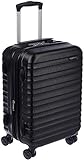Amazon Basics - Maleta de Cabina Rígida Expandible, Equipaje de Mano en ABS, con 4 Ruedas Giratorias, 55 cm, Negro