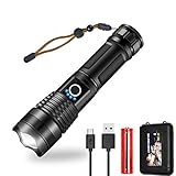 Linterna LED, AUELEK P50 Linterna LED Alta Potencia 5 Modos/ 1200 LM/ Zoom / IPX6 Impermeable/ 4200mAh 18650 Batería Recargable para Ciclismo, Camping, Montañismo, Caza, Pesca, Outdoor Activities