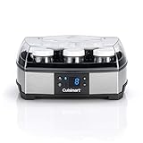Cuisinart YM400E Yogurtera y Quesera, 6x125ml tarros de vidrio para yogur con tapa, 2x250ml cestas para queso fresco, pantalla LED, temporizador, apagado automático, Acero inox