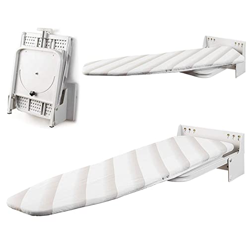 Nisorpa Tablero de Planchar plegable y montado en la Pared, Plegable - Tablero Giratorio de 180° con Funda Resistente al Calor, 98.5 x 30 x 18.5 cm