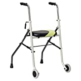 Invacare Forma Anatómica Andador Muy Ligero con Patas Fijas Traseras y Ruedas Delanteras, Negro y Verde