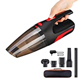 AUELEK Aspirador de Coche Sin Cable, 5000Pa Aspirador de Mano Portátil Inalámbrico 120W con LED Luz, 2200mAh Carga Rapida Batería Recargable, Aspirador de Mojado y Seco para Casa, Coche, Oficina