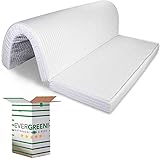 EVERGREENWEB - Colchón Clic clac de Matrimonio 160x190 cm h 10 para sofá Cama, Plegable, Pliegue en el Asiento, Funda ortopédica de Poliuretano, Blanco, hipoalergénico, Cordones de fijación Bed Sofa