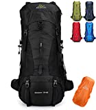 Doshwin 70L Mochila Camping Trekking Senderismo Viaje (con Funda Impermeable) (Negro)