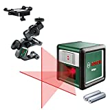Bosch nivel láser de líneas cruzadas Quigo con pinza universal MM 2 (alineación fácil y precisa con posicionamiento flexible de la herramienta gracias a la pinza universal)