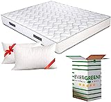 EvergreenWeb - Colchón de Espuma de Agua Alto 20 cm Ortopédico con Almohadas Viscoelásticas - Transpirable | Fashion (160 x 200 cm)