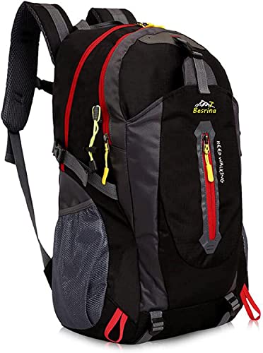 yunplus Mochila de senderismo, ligera, multifuncional, informal, resistente al agua, 40 L, camping, senderismo, mochila para ciclismo, viaje, escalada, deportes al aire libre, Infantil, negro