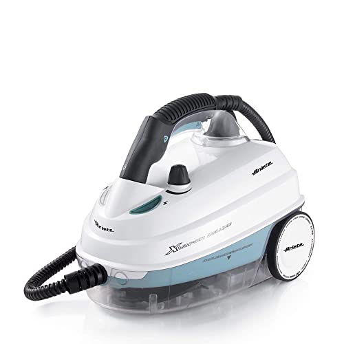 Ariete 4146 Limpiadora de Vapor, 5 Bars de Presión, Potencia 1500 W, Autonomía 55 min., color blanco y detalles en azul