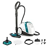 Polti Vaporetto Smart 100 T, Limpiador a Vapor con Caldera de Alta Presión de 4 Bares, Autonomía Ilimitada y Recarga Continua, 9 Accesorios Incluidos, Color Blanco y Turquesa