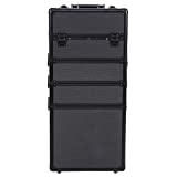 Ridgeyard Beauty Case Trolley Maletín para Maquillaje Estuche de Maquillaje Neceser de Viaje All Black (Negro)