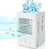 Acondicionador de Aire Portátil Batería Recargable Personal 5000mAh 180 ° Oscilación Automática con 3 Velocidades, 3 Niveles de Enfriamiento para Oficina, Dormitorio, Aire Libre, etc.