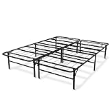 Todeco - Marco de Cama Plegable, Base de Cama de Metal - Material: Acero inoxidable - Tamaño plegado: 101,5 x 76 x 17 cm - Tamaño de la reina, 200 x 148 x 36 cm