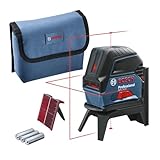 Bosch Professional Nivel láser GCL 2-15 (láser rojo, interior, con puntos de plomada, alcance: 15 m, 3 pilas AA, soporte giratorio RM 1, placa reflectora láser, estuche de protección)