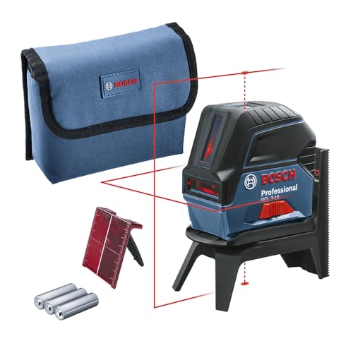 Bosch Professional Nivel láser GCL 2-15 (láser rojo, interior, con puntos de plomada, alcance: 15 m, 3 pilas AA, soporte giratorio RM 1, placa reflectora láser, estuche de protección)
