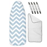 riijk Funda de Tabla de Planchar Ajustable de Algodón con Acolchado Especial para un Planchado Más Fácil - Tamaño Universal - Extra Paño de Protección para Prendas Delicadas
