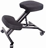 Spetedo - Silla ergonómica para ordenador, con reposarrodillas, ruedas, revestimiento de tela acolchada, altura ajustable