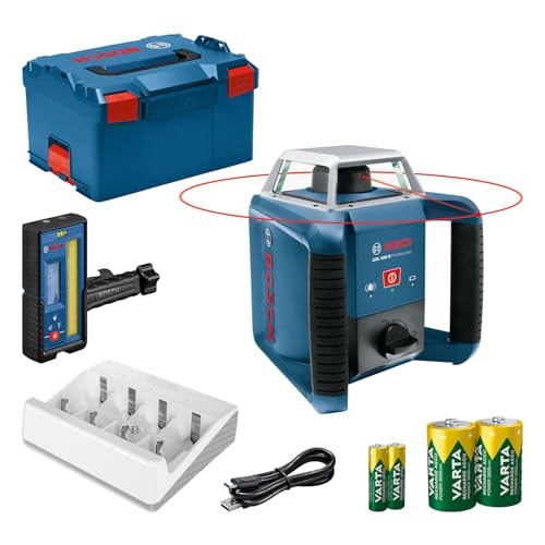 Bosch Professional GRL 400 H - Nivel láser giratorio (uso con un solo botón, alcance Ø: hasta 400m, en maletín)