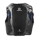 Salomon Adv Hydra Vest 8 Chaleco de Hidratación Trail Running Senderismo Trail Running Senderismo MTB Unisexo, Comodidad y estabilidad, Rápido acceso a la hidratación, Simplicidad, Negro, XL