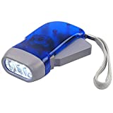 DIGIFLEX Antorcha de presión manual - Herramientas de jardín - Linterna de dínamo de 3 LED para acampar, caminar, otoño y supervivencia - No requiere baterías, ecológica y recargable