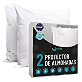 Dreamzie - Juego de 2 Fundas de Almohada Impermeables - para Cojines 50 x 80 cm - Funda Exterior de Algodón Oeko-Tex® - Protectores de Almohada Transpirable, Hipoalergénica - Garantía 10 años