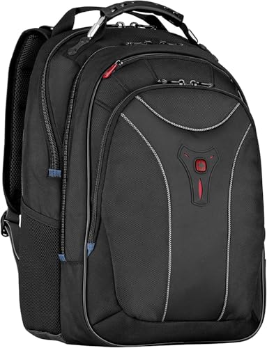 Wenger Carbon Mochila para portátil, portátil de hasta 17 pulgadas, organizador de artículos, 30 l, mujer hombre, oficina viajes universidad, negro, 600637