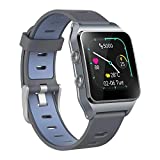 GPS Smartwatch 17 modo deportivo IP68 monitor de actividad reloj de pantalla táctil de natación a prueba de agua, monitor de sueño de frecuencia con podómetro para hombres y mujeres (Azul oscuro)