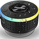 Donerton Altavoz Bluetooth, IP7 Impermeable Inalámbrico Portátil Altavoz Ducha Altavoces Bluetooth con Sonido Estéreo de 360 Grados y Micrófono, 8-10 Horas de Reproducción Speaker para Baño Playa