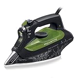 Rowenta Eco Intelligence DW6010D1 Plancha de Ropa, 30% Ahorro energía, Suela microsteam 3D Laser con Punta de precisión, Vapor Continuo 40 g/min, 2400 W, 0.3, Negro, Verde