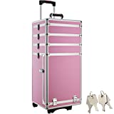 TecTake MALETÍN DE COSMÉTICOS con Ruedas Belleza Maquillaje (Rosa)
