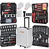 MONZANA® Set de Herramientas 899 Pzs. Maleta Carrito Portaherramientas Completo Asa Telescópica Ruedas