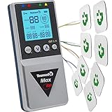 TESMED MAX 830: Electroestimulador Muscular Profesional Tens/EMS/Masaje con Estimulación Secuencial, 4 Canales, 115 Programas de los cuales 20 Personalizables, Recargable, Incluye 20 Electrodos