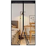 EXTSUD Mosquitera Magnética para Puertas 110 x 220cm Cortina Protección contra Insectos para Puerta de Balcón Sala de Estar Puerta de Patio Pegado sin Taladrar, Negro