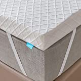 Recci Topper Viscoelástico 135x190, 6 cm Topper Colchón de Espuma con Alivio de la Presión, Sobrecolchón Hipoalergénico de Bambú Extraíble y Lavable en Lavadora, CertiPUR-EU [135 x 190 x 6cm]