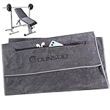Toalla Gimnasio,120x50cm Toalla Deportiva De Microfibra con Bolsillo De Cremallera para Gimnasia y Entrenamiento I Toalla De Gimnasio (Gris Oscuro)