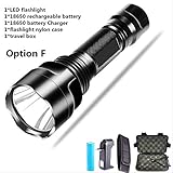 RUOXI Linterna 10000 Lúmenes Super Brillante Linterna Táctica Led Recargable Antorcha Impermeable Por 1 * 18650 Para Cazar T6-8000 Lumen A2P