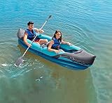 Kayak Hinchable para 2 Personas Expedition - Azul - Kayak Inflable Doble, con Pala de Aluminium, Kayak Resistente 325X76X48 cm.