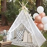 Tiny Land Niños Tipi Tienda de Campaña para niños Interior al Aire Libre, Bohemia Encaje Tipi (150cm de Altura)