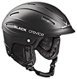 BLACK CREVICE Ischgl Casco de esquí I Casco esquí a Prueba de Golpes con diseño Deportivo Hombre y Mujer I Casco de Snowboard y esquí Transpirable I Tamaño Ajustable (M, Negro)