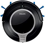 Philips SmartPro Robot Aspirador, diseño súper Compacto 6 cm, Sistema de Limpieza de 2 Fases, 0.7 W, 0.25 litros, 58 Decibelios, Plateado metálico y negro intenso