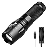 KOREY LED Alta Potencia Militar Linterna, 2300 Lumen 5 Modos Linterna LED Recargable para Ciclismo Camping Montañismo