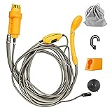 WOLFWILL Alcachofa Duchas Pistola Rociadora, DC 12V Portátil Auto Coche Perro Ducha en Aire Libre Ideal para el Camping, el Coche o Lavar al Perro