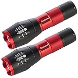 READAEER Linterna LED Resistente al Agua,Mejor Precio para Linterna Calidad (Rojo)