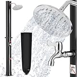 Monzana Ducha Solar para Piscina Jardín Agua Caliente 20L Duchas Exterior de Pies Camping Tanque Grande