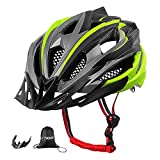 X-TIGER Bicicleta Casco Adulto Unisexo con Certificado CE,Visera y Forro Desmontable Especializado para Ciclismo de Montaña (Verde)