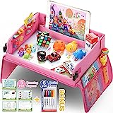 lenbest Mesa para Niños para el Asiento del Coche, Tablero Impermeable 40x32 cm, Bandeja para Cochecito, Avión (Juego de Papel de Dibujo Educativo Extra)
